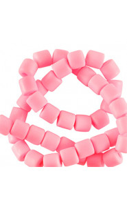 Polymer tube beads 6mm - Pink
